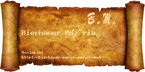 Bierbauer Mária névjegykártya